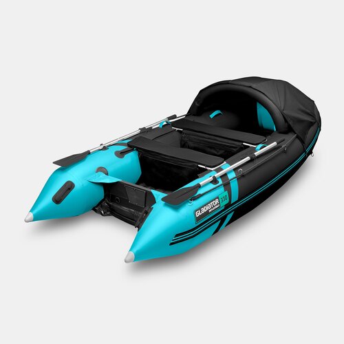 Надувная лодка GLADIATOR E330PRO черно-бирюзовый