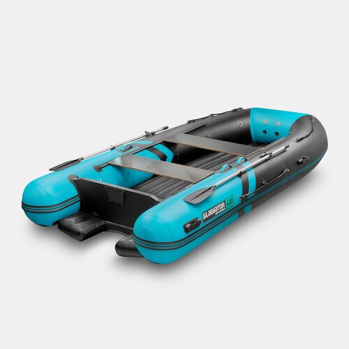 Надувная лодка GLADIATOR E420S JET черно-бирюзовый