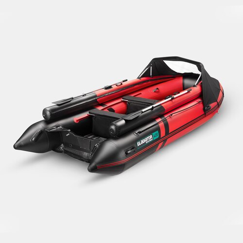 Надувная лодка GLADIATOR E420X PRO красно-черный