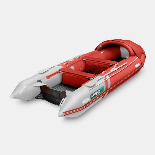 Надувная лодка GLADIATOR E450PRO красно-белый